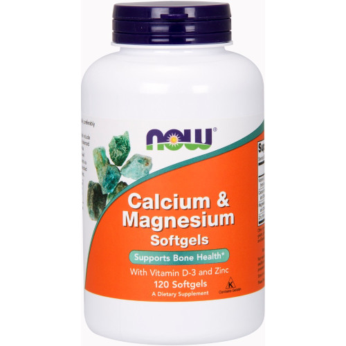 NOW Foods Calcium & Magnesium w/ Vitamin D-3 & Zinc - 120 Softgels 