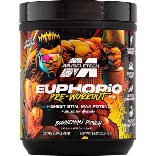 MuscleTech EuphoriQ Pre-Workout V2 - 20 Servings Boogieman Punch