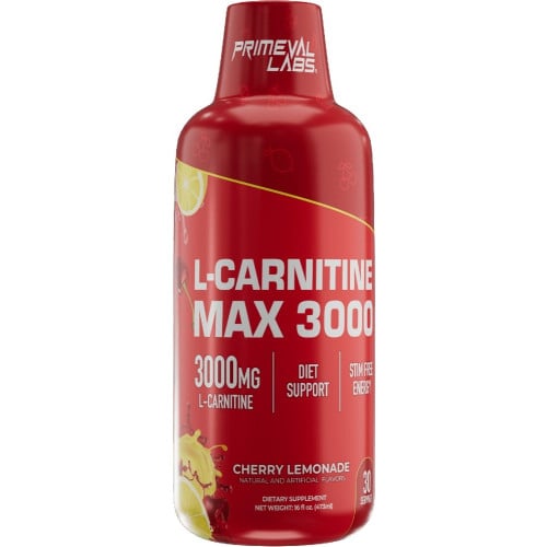 	 Primeval Labs L-Carnitine Max 3000 Liquid - 31 Servings Cherry Lemonade