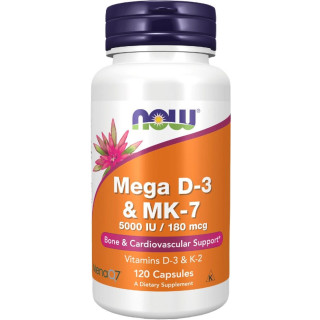 NOW Foods Mega D-3 & MK-7 - 120 VCaps