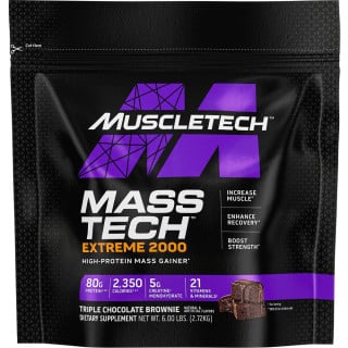 MuscleTech Mass-Tech EXTREME 2000 - 6lbs Triple Chocolate Brownie