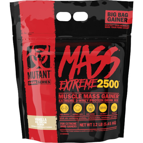 Mutant Mass Extreme 2500 - 12lbs Vanilla Ice Cream