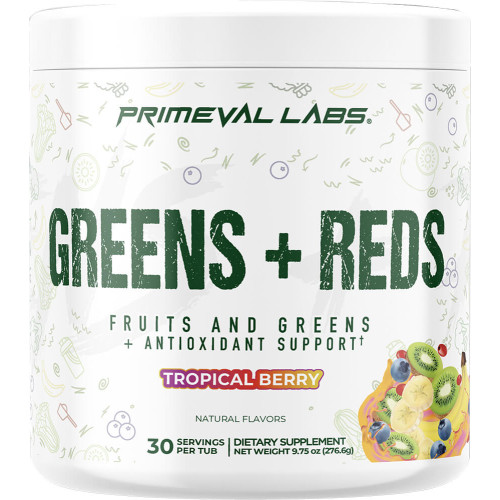 Primeval Labs Greens + Reds - 30 Servings Tropical Berry